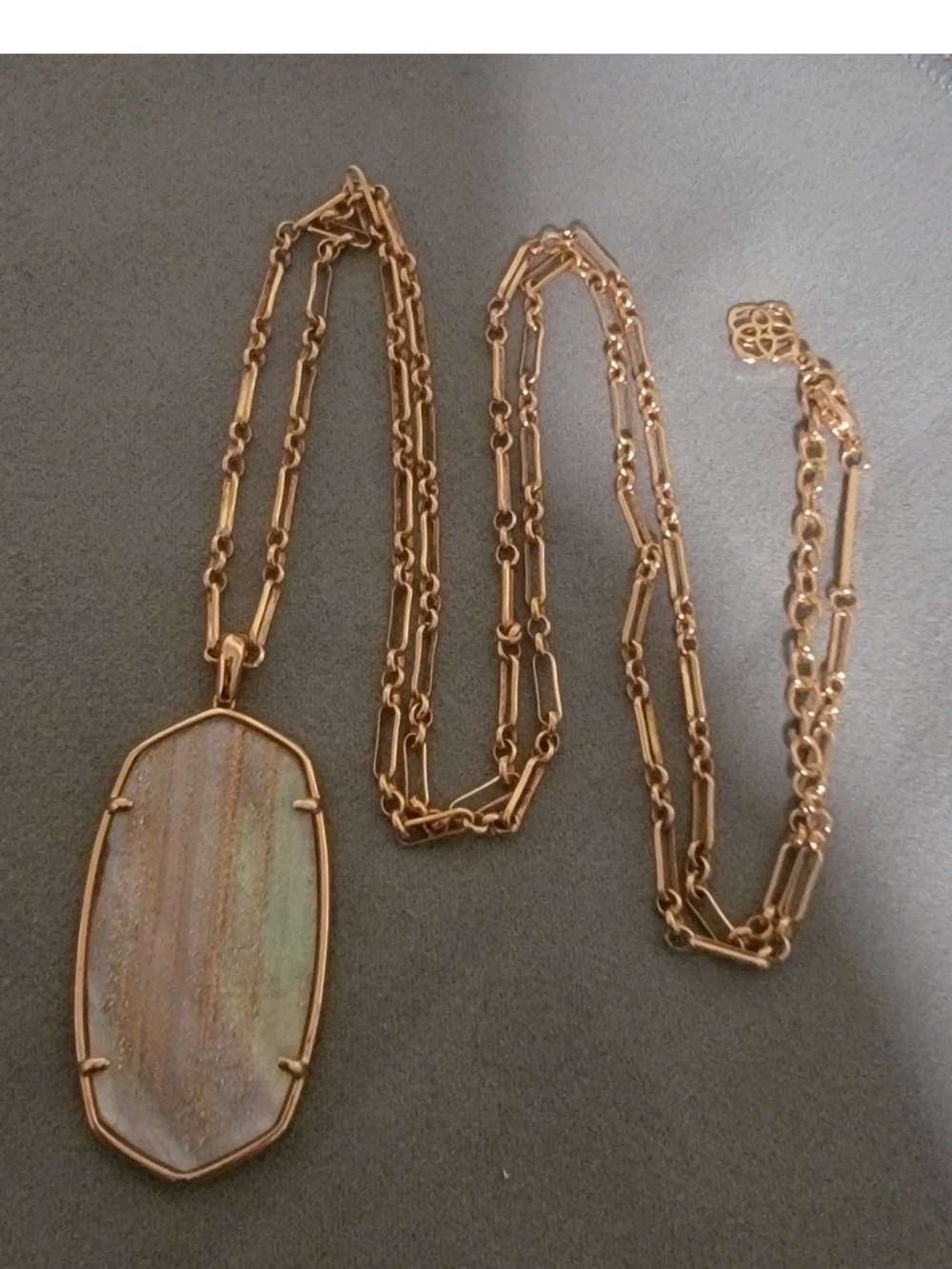 Kendra Scott Faceted Reid Long Rose Gold Pendant Necklace MSRP $88